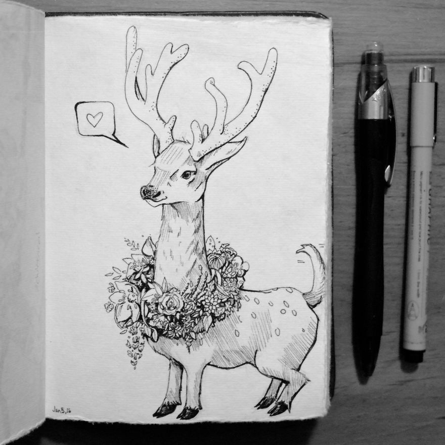 My Brother Challenged Me To Draw One Doodle A Day For A Year