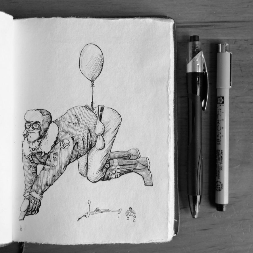 My Brother Challenged Me To Draw One Doodle A Day For A Year