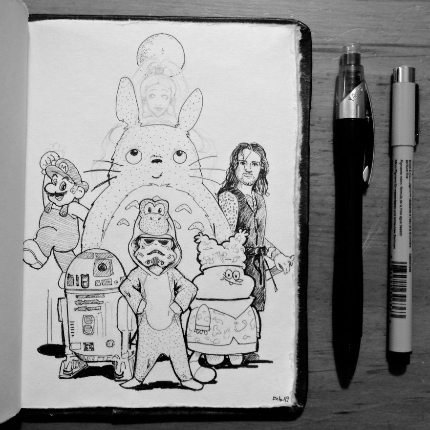 My Brother Challenged Me To Draw One Doodle A Day For A Year