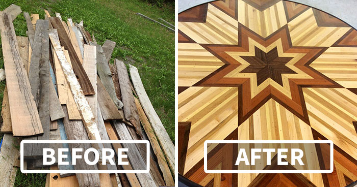 I Made Quilt Inspired Tables Out Of Salvaged Wood I Found All Over NYC