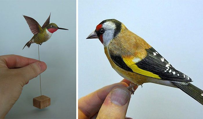I Create Realistic Birds From Paper