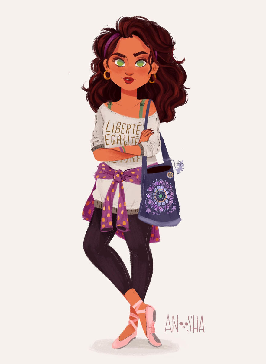 I Illustrated Disney Princesses As Modern Day Girls Living In The 21st Century