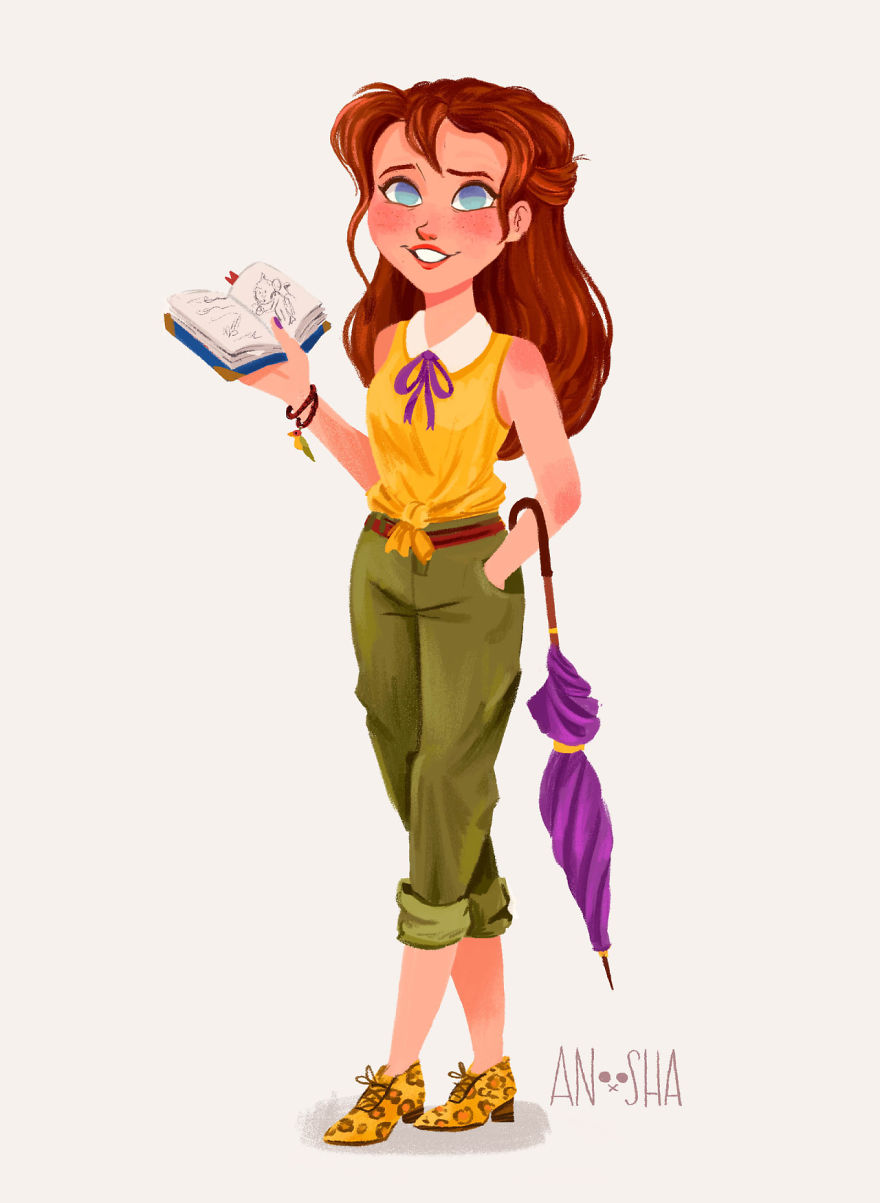 I Illustrated Disney Princesses As Modern Day Girls Living In The 21st Century I Illustrated Disney Princesses As Modern Day Girls Living In The 21st Century