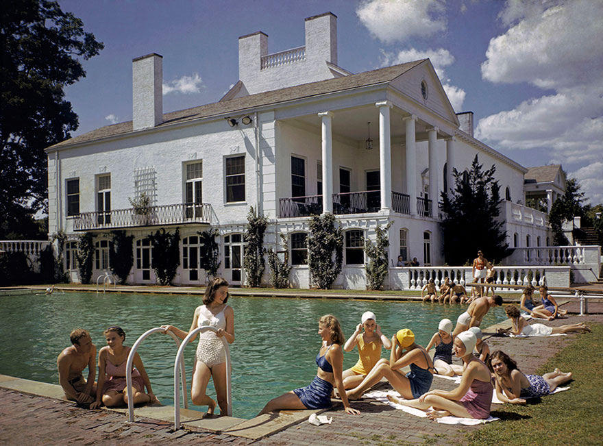 People Sunbathe Beside A Swimming Pool In Charlotte, North Carolina, 1941