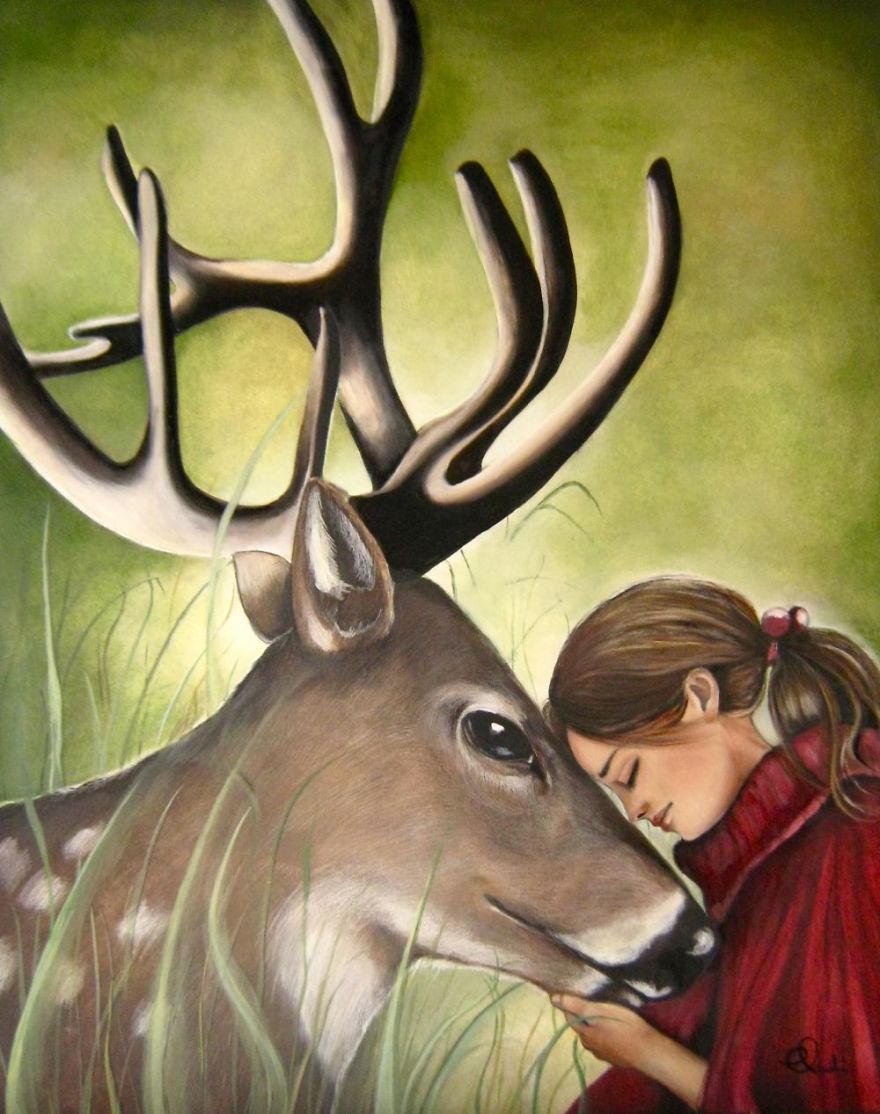 Watercolor And Crayon Paintings Of Beautiful Women Watercolor And Crayon Paintings Of Beautiful Women