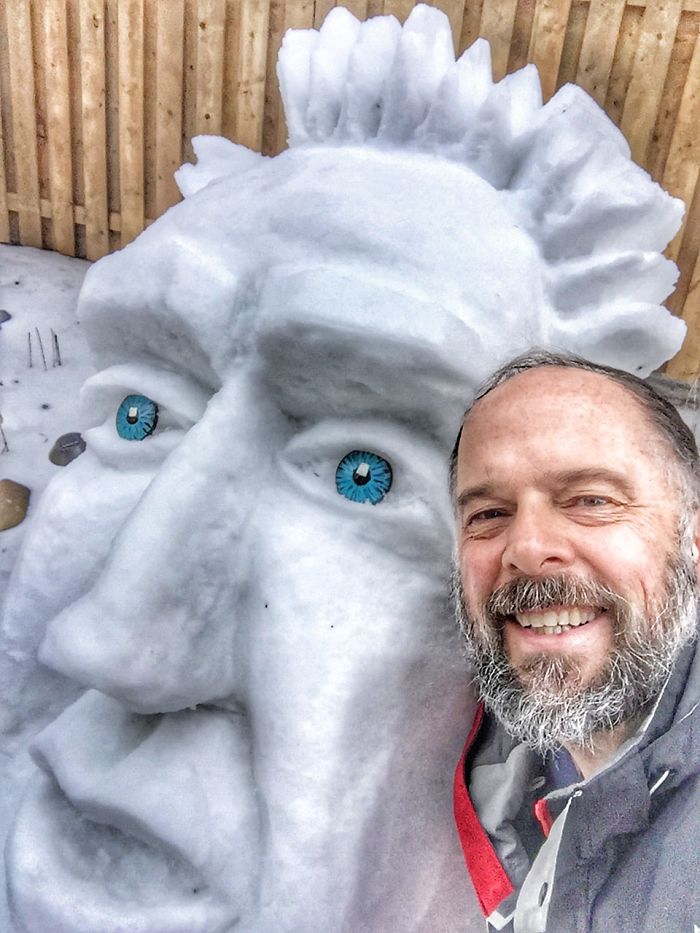 I Make 7-Feet Tall Snow Sculptures In My Front Yard