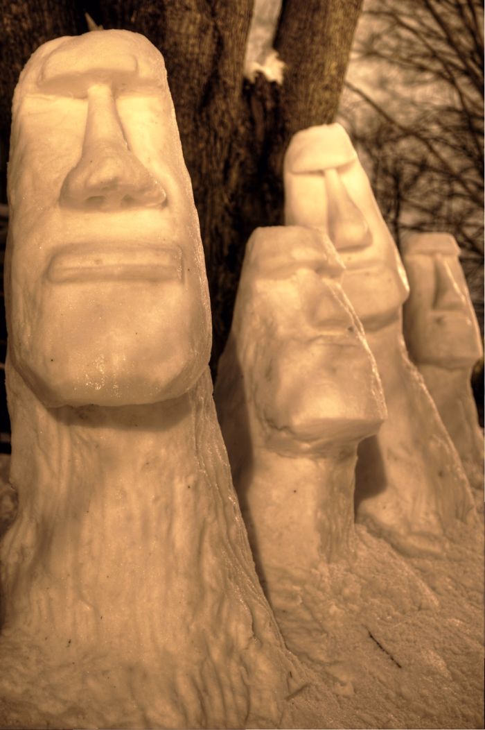 I Make 7-Feet Tall Snow Sculptures In My Front Yard