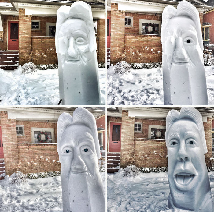 I Make 7-Feet Tall Snow Sculptures In My Front Yard I Make 7-Feet Tall Snow Sculptures In My Front Yard