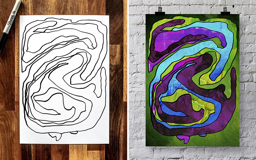 I Collaborate With My 3-Year-Old To Create Modern Art