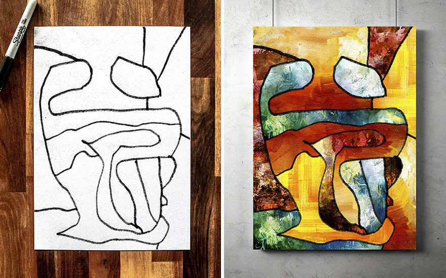 I Collaborate With My 3-Year-Old To Create Modern Art