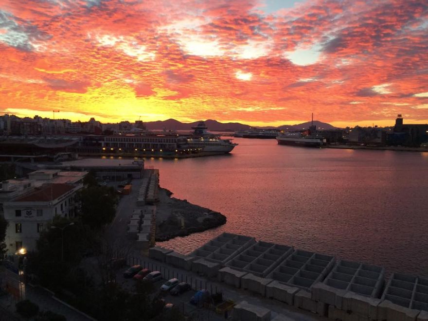Greece, Sunset From Office