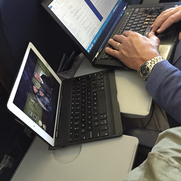 He Just Welcomed Himself To My Middle Seat Tray Table. Even If It Is For Blazing Saddles. Hell no.