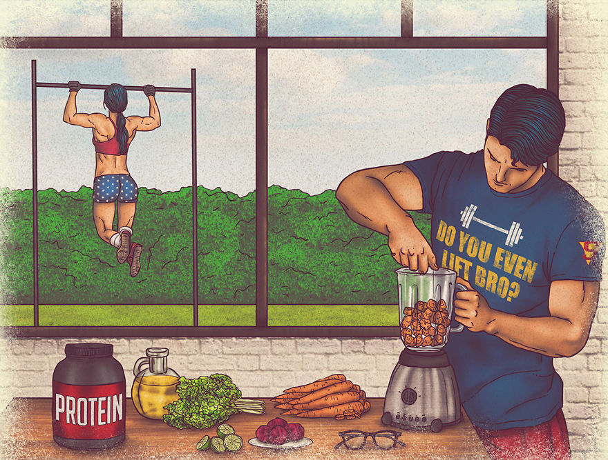 Colombian Artist Illustrates Private Lives Of Iconic Superheroes