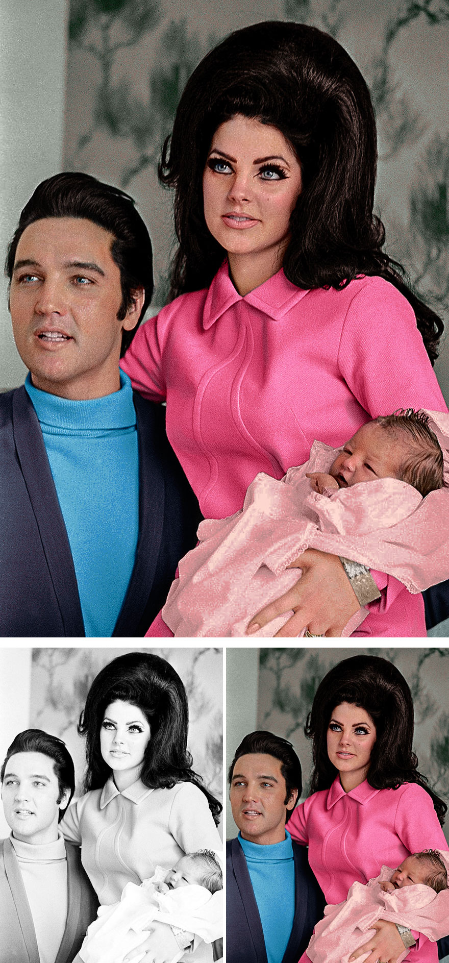 Elvis Presley, Priscilla Presley And Lisa Marie