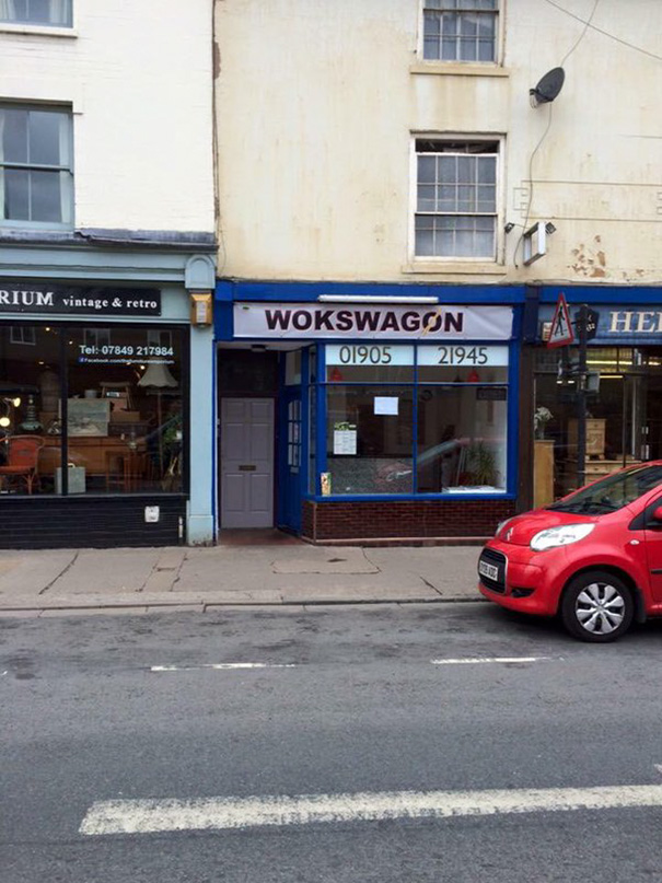 Shop sign ‘WOKSWAGON’