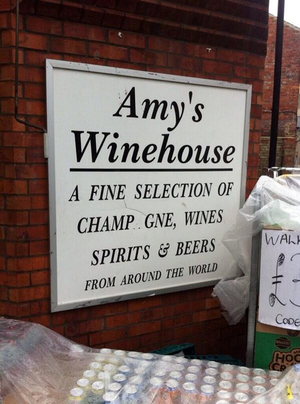 Drink shop sign ‘Amy’s Winehouse’