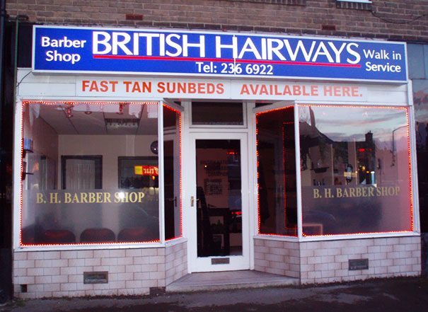 Barber shop sign ‘BRITISH HAIRWAYS’
