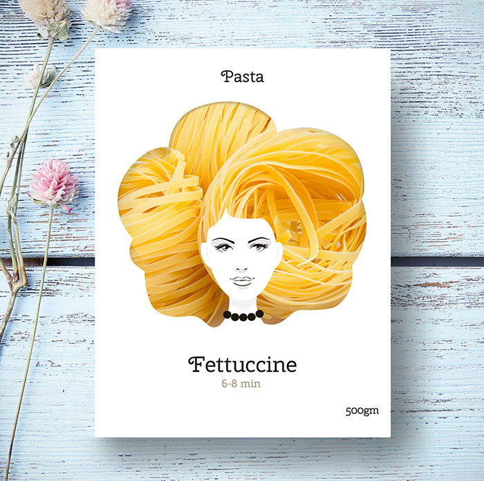 Creative Packaging Design Turns Pasta Into Hair