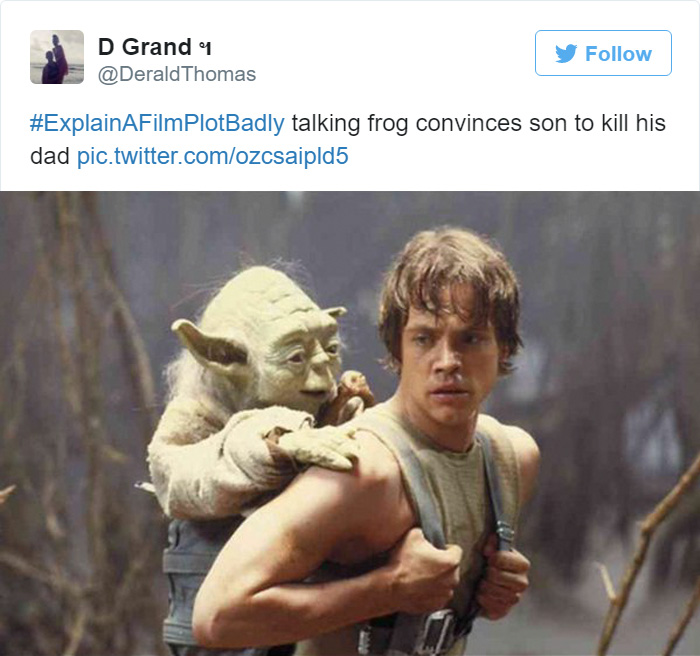 Tweet about Star Wars: Episode V, Luke carrying Yoda 