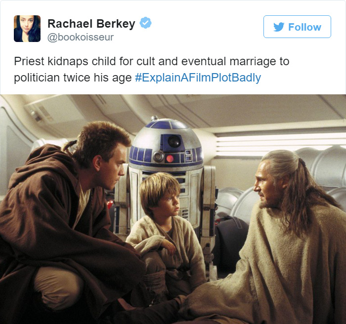 Tweet explaining Star Wars: Episode I, screecap from the movie 