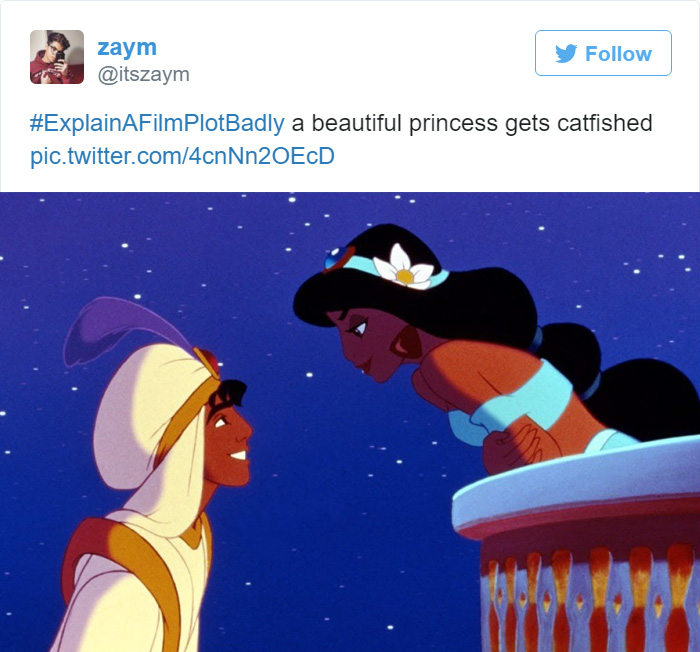Tweet explaining Aladdin