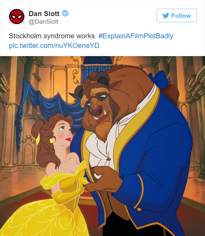 Tweet about Beauty and the Beast with the movie poster 