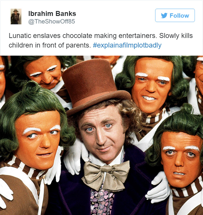Tweet explaining W***y Wonka & the Chocolate Factory