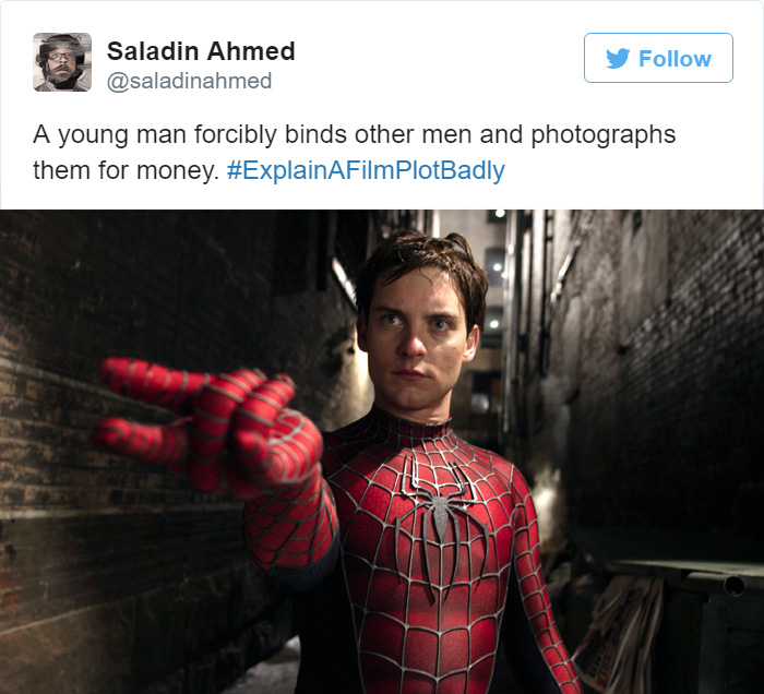 Tweet explaining Spiderman 