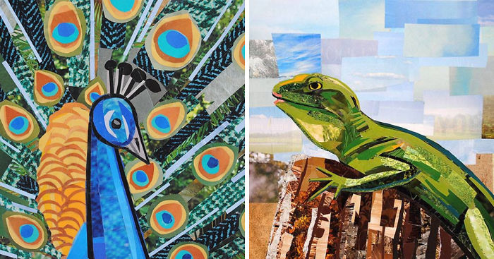 I Am Painting With Paper By Making Art Entirely From Magazine Strips