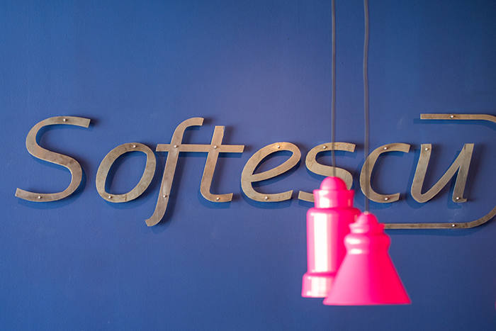 A Fuchsia Office For A Digital Company Downtown Bacau, Romania