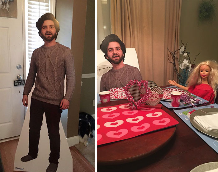 Son Studying Abroad Sends Mom Cutout Of Himself, Regrets His Decision Immediately