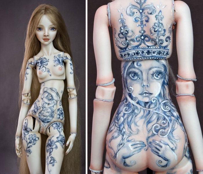 Handmade-adult-porcelain-enchanted-doll-marina-bychkova