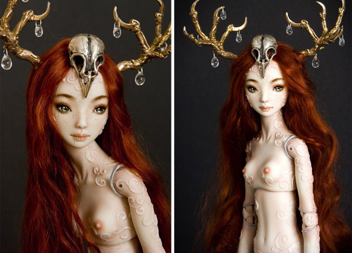 Handmade-adult-porcelain-enchanted-doll-marina-bychkova