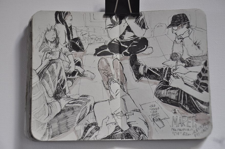 I Draw The Happiness Of Having Friends Instead Of Taking Photos To Help Me Battle My Depression