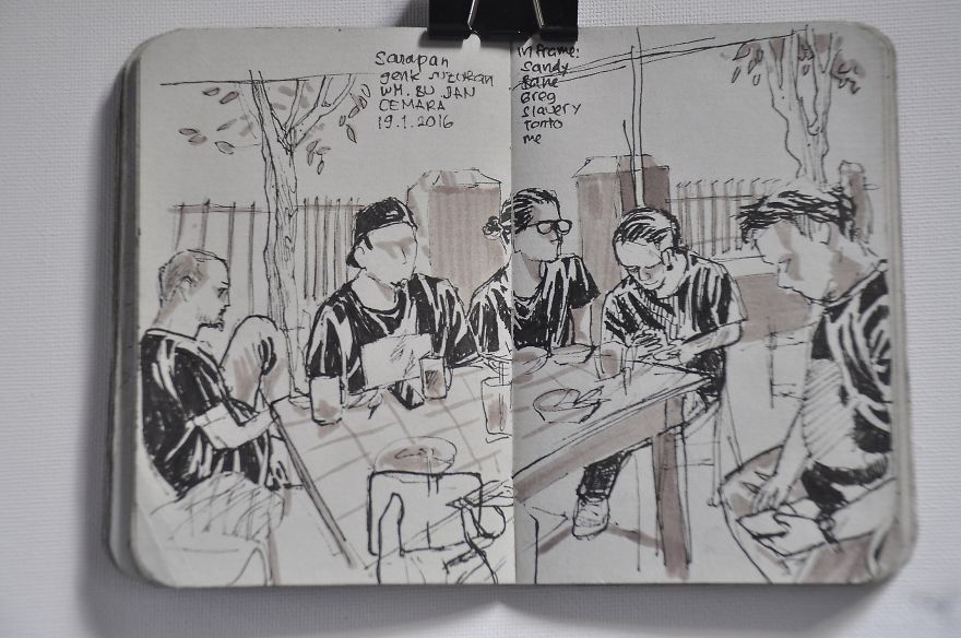 I Draw The Happiness Of Having Friends Instead Of Taking Photos To Help Me Battle My Depression