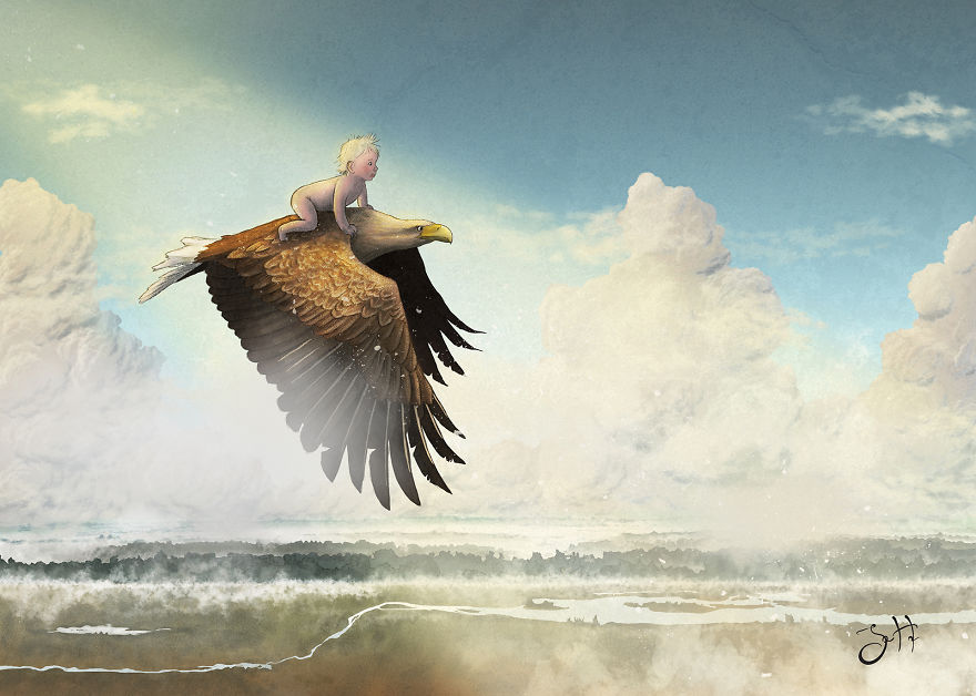 I Draw My Daugther Befriending The Wild In Her Imaginary World