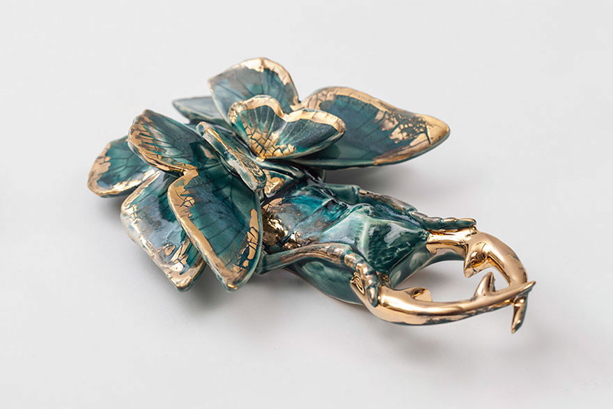 I Handmade 10,000 Ceramic Beetles To Crawl Across Gallery Walls