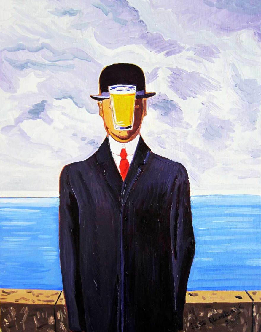 The Pint Of Man. Inspired By René Magritte