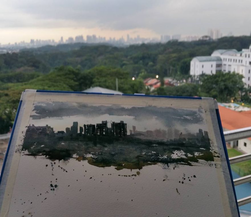 I Stop To Paint Sunsets While Cycling Back From Work I Stop To Paint Sunsets While Cycling Back From Work