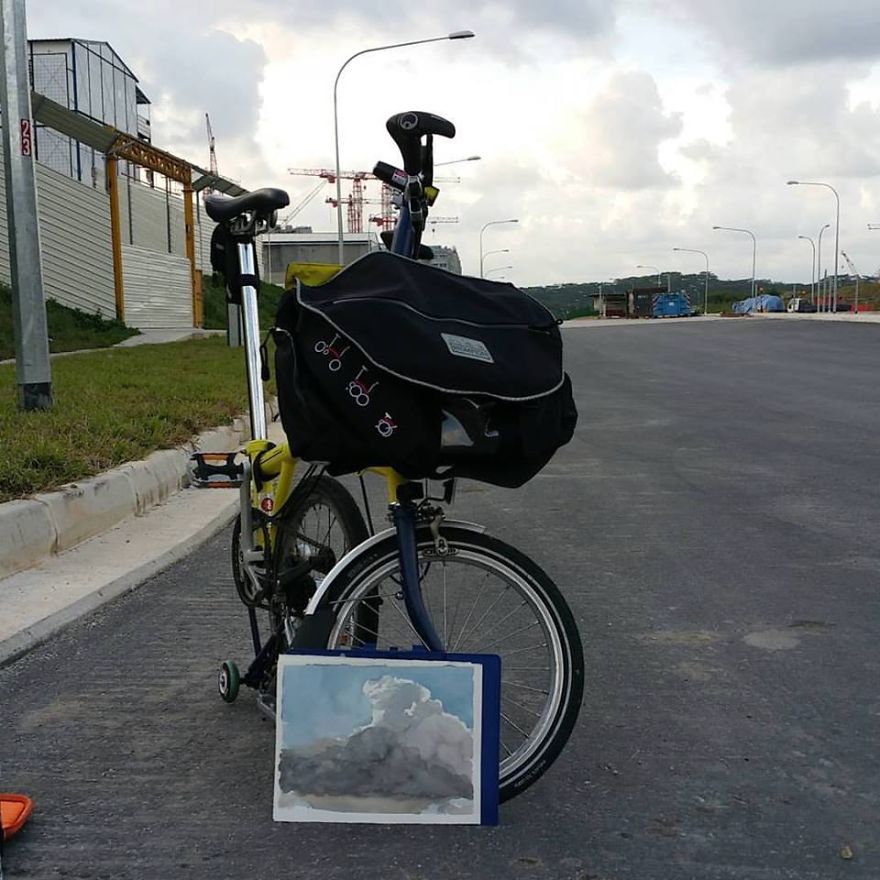 I Stop To Paint Sunsets While Cycling Back From Work I Stop To Paint Sunsets While Cycling Back From Work