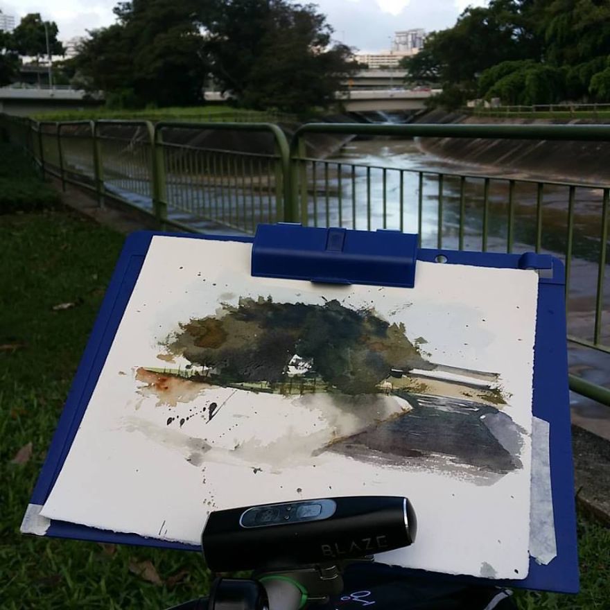 I Stop To Paint Sunsets While Cycling Back From Work I Stop To Paint Sunsets While Cycling Back From Work