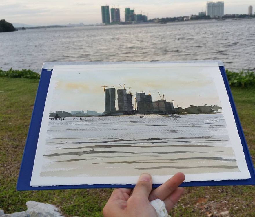 I Stop To Paint Sunsets While Cycling Back From Work I Stop To Paint Sunsets While Cycling Back From Work