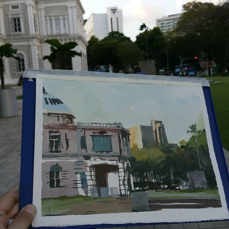 I Stop To Paint Sunsets While Cycling Back From Work I Stop To Paint Sunsets While Cycling Back From Work