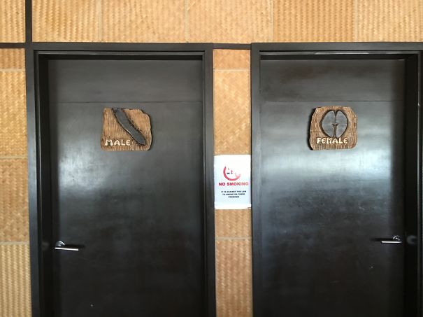 Seychelles Airport With The Fruit Of Their Coconut Trees As Designs