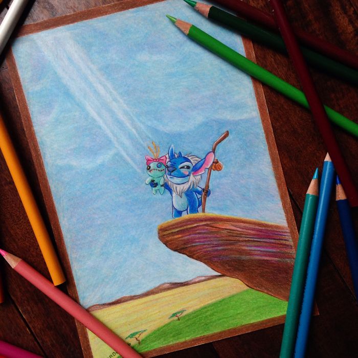 Stitch Invades Various Disney Movies In My Drawings Stitch Invades Various Disney Movies In My Drawings