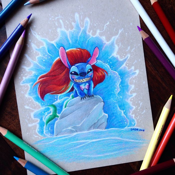Stitch Invades Various Disney Movies In My Drawings Stitch Invades Various Disney Movies In My Drawings