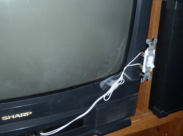 The Power Button On The Tv Broke. This Is How My Dad Fixed It