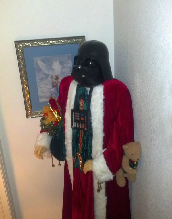 My Nephew Accidentally Knocked The Head Off Of Santa. My Mom Fixed It