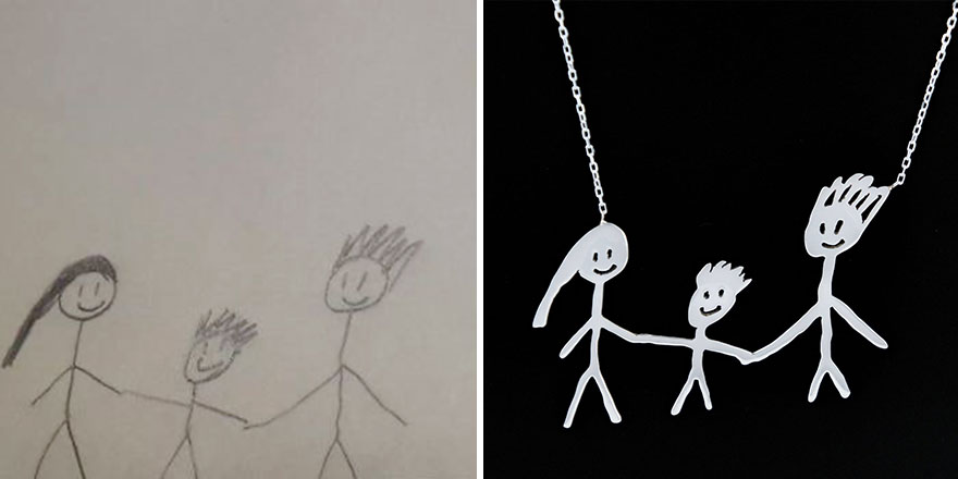 Children’s Drawings Turned Into Jewelry To Create Timeless Memories Children’s Drawings Turned Into Jewelry To Create Timeless Memories