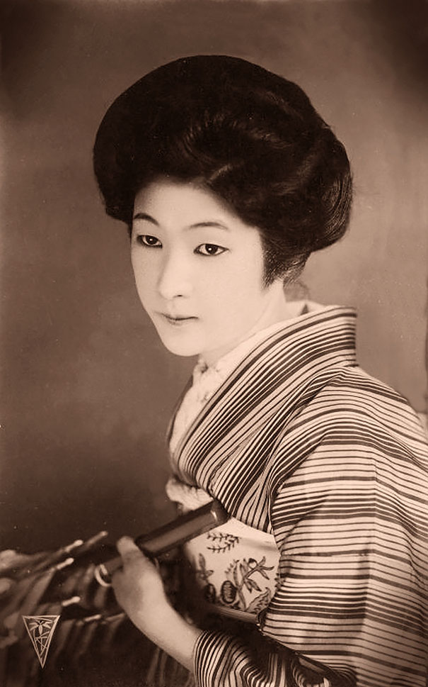 Unknown Japanese Woman With Umbrella